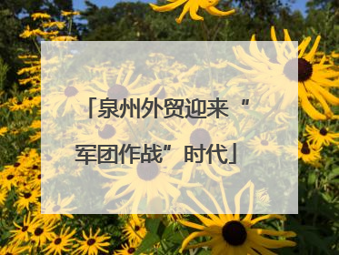 泉州外贸迎来“军团作战”时代