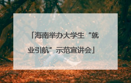 海南举办大学生“就业引航”示范宣讲会