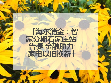 海尔消金：智家分期石家庄站告捷 金融助力家电以旧换新