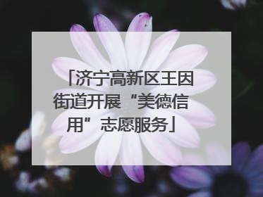 济宁高新区王因街道开展“美德信用”志愿服务