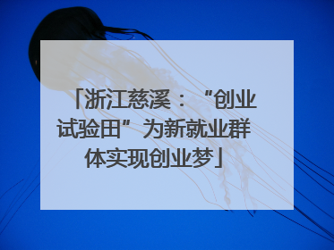 浙江慈溪：“创业试验田”为新就业群体实现创业梦