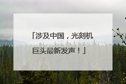 涉及中国，光刻机巨头最新发声！