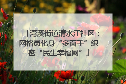 湾溪街道清水江社区：网格员化身“多面手”织密“民生幸福网”