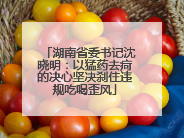 湖南省委书记沈晓明：以猛药去疴的决心坚决刹住违规吃喝歪风