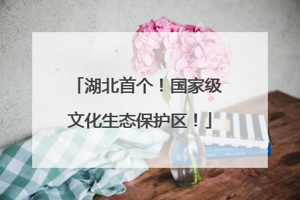 湖北首个！国家级文化生态保护区！