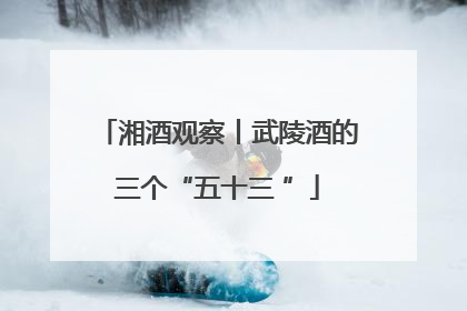 湘酒观察丨武陵酒的三个“五十三 ”