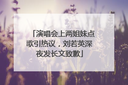 演唱会上两姐妹点歌引热议，刘若英深夜发长文致歉