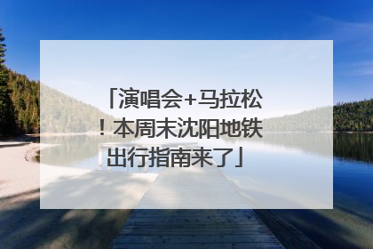 演唱会+马拉松！本周末沈阳地铁出行指南来了