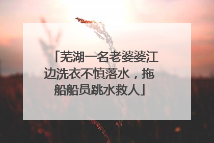 芜湖一名老婆婆江边洗衣不慎落水，拖船船员跳水救人
