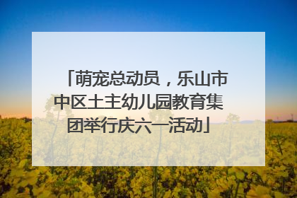 萌宠总动员，乐山市中区土主幼儿园教育集团举行庆六一活动