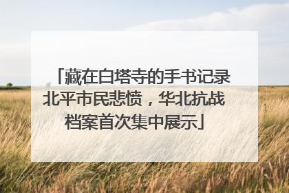 藏在白塔寺的手书记录北平市民悲愤，华北抗战档案首次集中展示