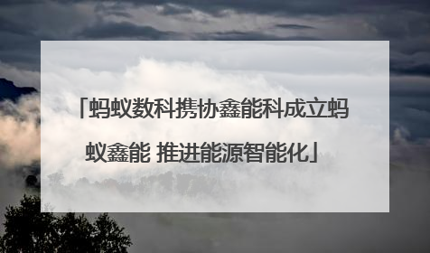 蚂蚁数科携协鑫能科成立蚂蚁鑫能 推进能源智能化