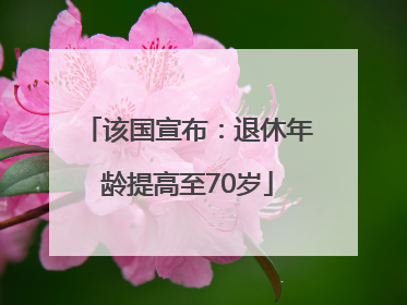 该国宣布：退休年龄提高至70岁