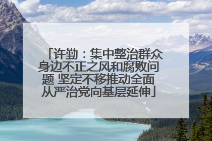 许勤：集中整治群众身边不正之风和腐败问题 坚定不移推动全面从严治党向基层延伸