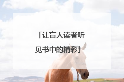 让盲人读者听见书中的精彩