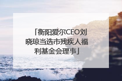 衡阳爱尔CEO刘晓琼当选市残疾人福利基金会理事