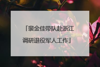 裴金佳带队赴浙江调研退役军人工作