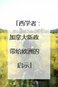 西学者：加拿大新政带给欧洲的启示