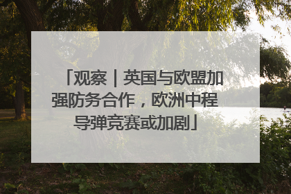 观察｜英国与欧盟加强防务合作，欧洲中程导弹竞赛或加剧
