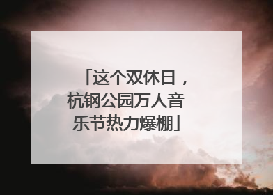 这个双休日，杭钢公园万人音乐节热力爆棚