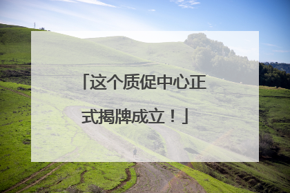 这个质促中心正式揭牌成立！