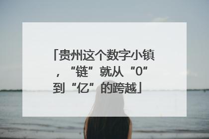 贵州这个数字小镇，“链”就从“0”到“亿”的跨越