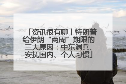 资讯很有聊丨特朗普给伊朗“两周”期限的三大原因：中东调兵、安抚国内、个人习惯