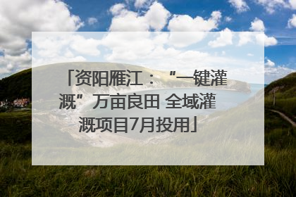 资阳雁江：“一键灌溉”万亩良田 全域灌溉项目7月投用