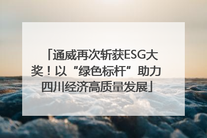 通威再次斩获ESG大奖！以“绿色标杆”助力四川经济高质量发展
