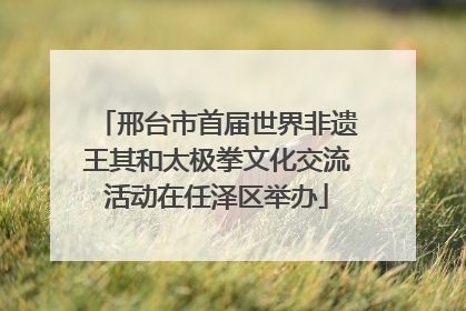 邢台市首届世界非遗王其和太极拳文化交流活动在任泽区举办
