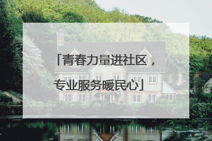 青春力量进社区，专业服务暖民心