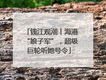 钱江观潮丨海港“娘子军”，超级巨轮听她号令
