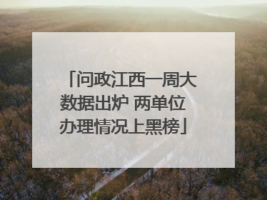 问政江西一周大数据出炉 两单位办理情况上黑榜