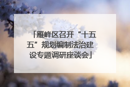 雁峰区召开“十五五”规划编制法治建设专题调研座谈会