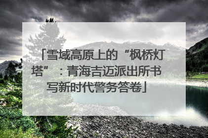 雪域高原上的“枫桥灯塔”：青海吉迈派出所书写新时代警务答卷