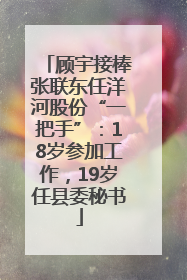 顾宇接棒张联东任洋河股份“一把手”：18岁参加工作，19岁任县委秘书