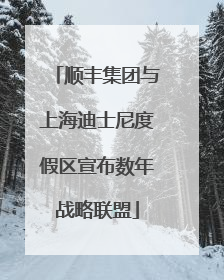 顺丰集团与上海迪士尼度假区宣布数年战略联盟