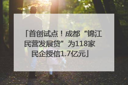 首创试点！成都“锦江民营发展贷”为118家民企授信1.7亿元