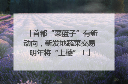 首都“菜篮子”有新动向，新发地蔬菜交易明年将“上楼”！