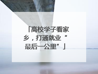 高校学子看家乡，打通就业“最后一公里”