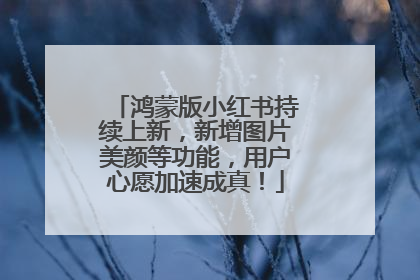 鸿蒙版小红书持续上新，新增图片美颜等功能，用户心愿加速成真！