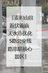 麦积山往返伏羲庙 天水市优化5路公交线路串联核心景区