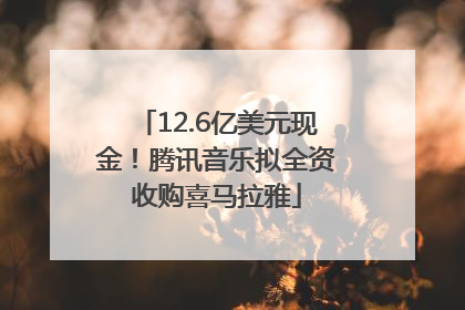 12.6亿美元现金！腾讯音乐拟全资收购喜马拉雅