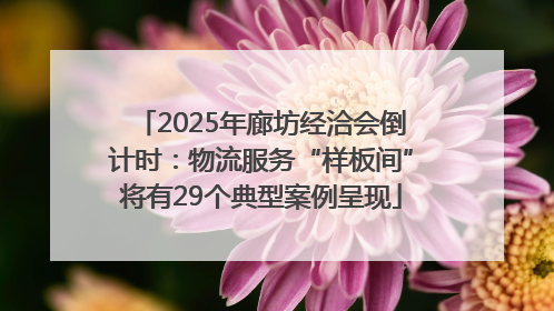 2025年廊坊经洽会倒计时：物流服务“样板间”将有29个典型案例呈现