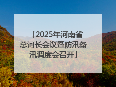 2025年河南省总河长会议暨防汛备汛调度会召开
