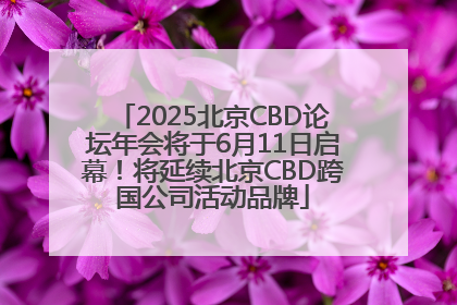 2025北京CBD论坛年会将于6月11日启幕！将延续北京CBD跨国公司活动品牌