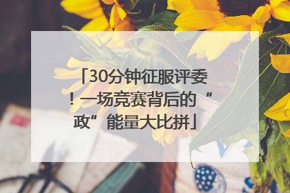 30分钟征服评委！一场竞赛背后的“政”能量大比拼