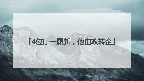 4位厅干履新，他由政转企