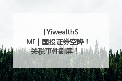 YiwealthSMI｜国投证券空降！关税事件刷屏！